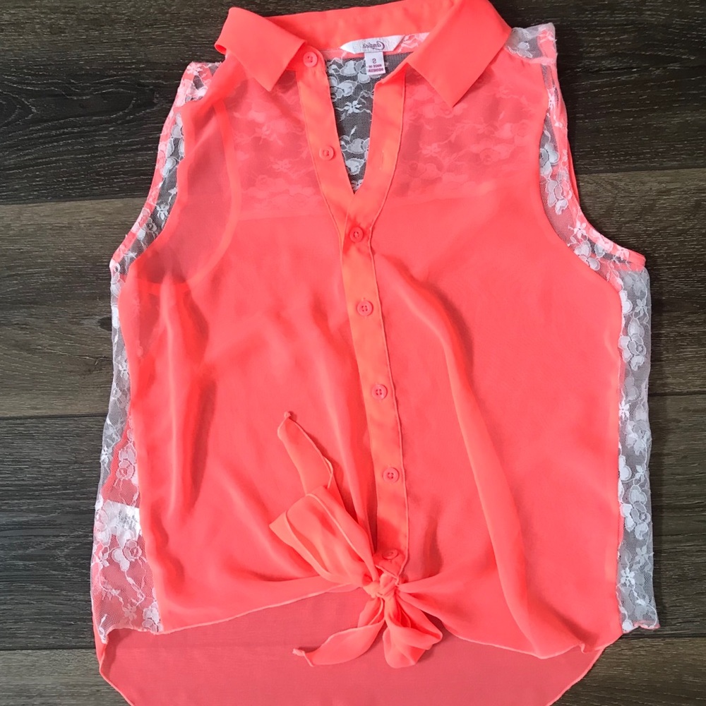 Bright Pink Lace Tank